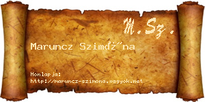 Maruncz Szimóna névjegykártya